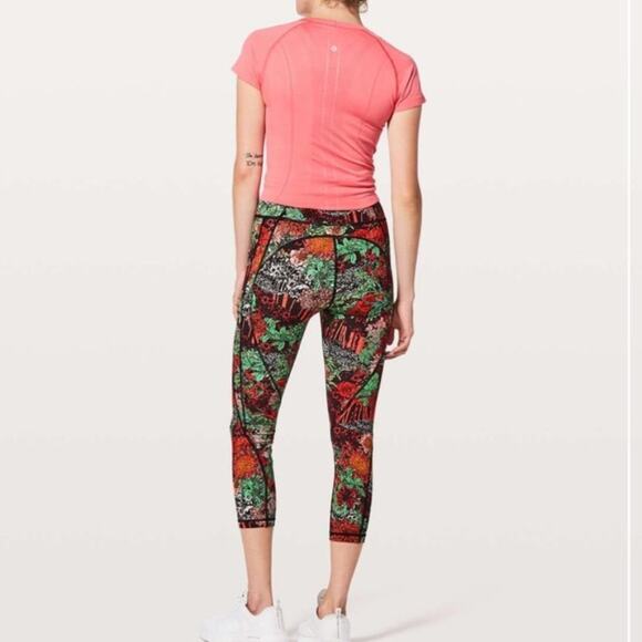Lululemon Time to Sweat Crop Zen Garden Athleisure Workout Activewear 4 - Picture 2 of 15